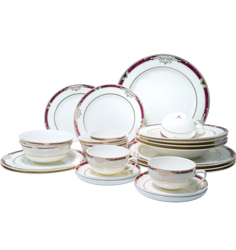BONE CHINA RED DINNER SET 24 PCS BONE CHINA RED DINNER SET 24 PCS