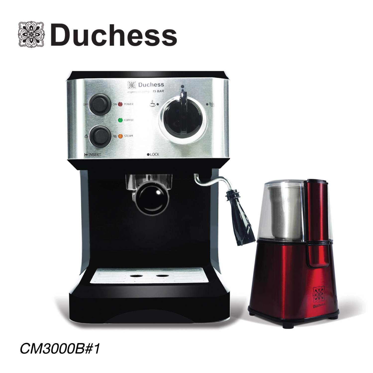Duchess CM3000B#1 - เครื่องชงกาแฟ CM3000B + เครื่องบดเมล็ดกาแฟ CG9100R Duchess CM3000B#1 - เครื่องชงกาแฟ CM3000B + เครื่องบดเมล็ดกาแฟ CG9100R