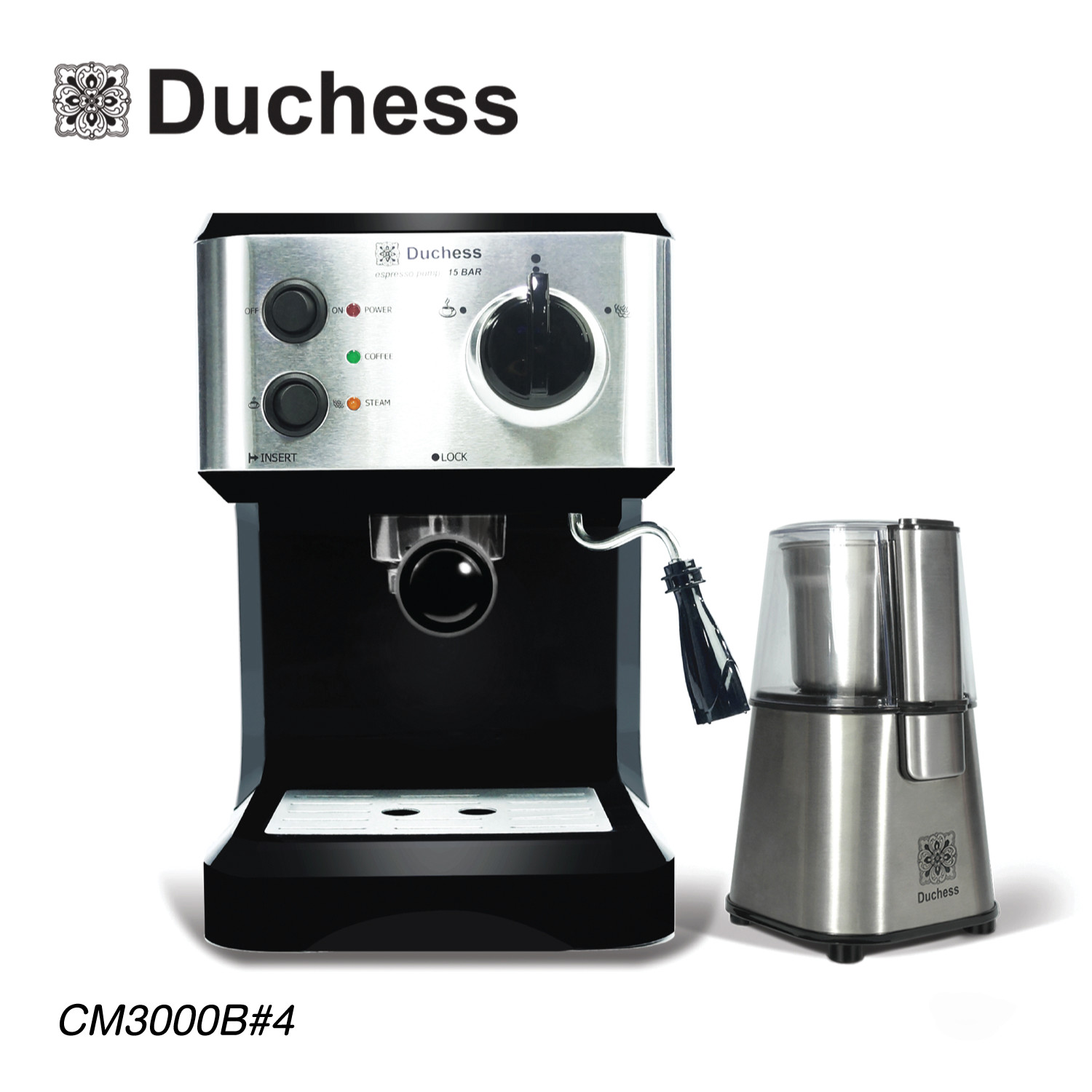 Duchess CM3000B#4 - เครื่องชงกาแฟ CM3000B + เครื่องบดเมล็ดกาแฟ CG9100S Duchess CM3000B#4 - เครื่องชงกาแฟ CM3000B + เครื่องบดเมล็ดกาแฟ CG9100S